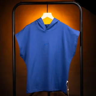 بسته ۴ عددی تیدا ؛ وست کلاه دار NIKE دورو پنبه آبی کاربنی