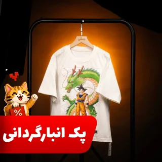 بسته دو عددی تیشرت بیسیک نخ پنبه حراجی چاپی طرح اژدها